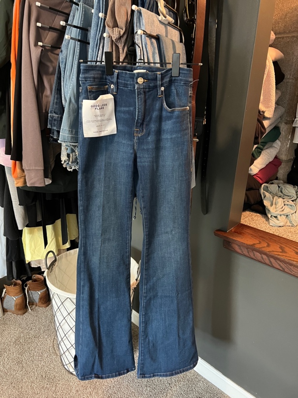 Flare Good American Women’s Jeans - Dark Blue Denim